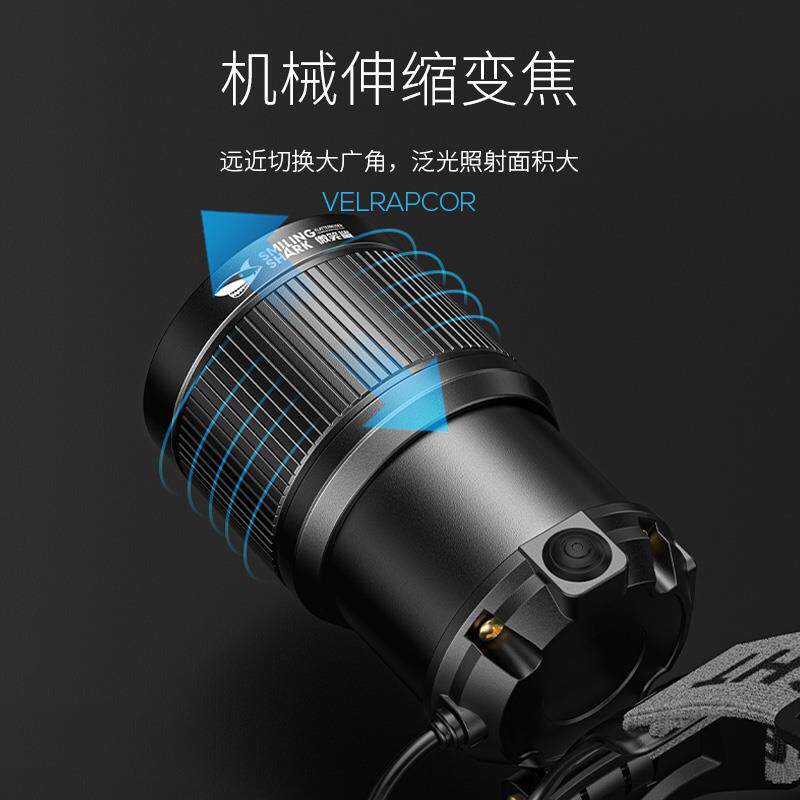头戴式强光头灯充电分体式远射户外登山应急防灾超长续航照明装备