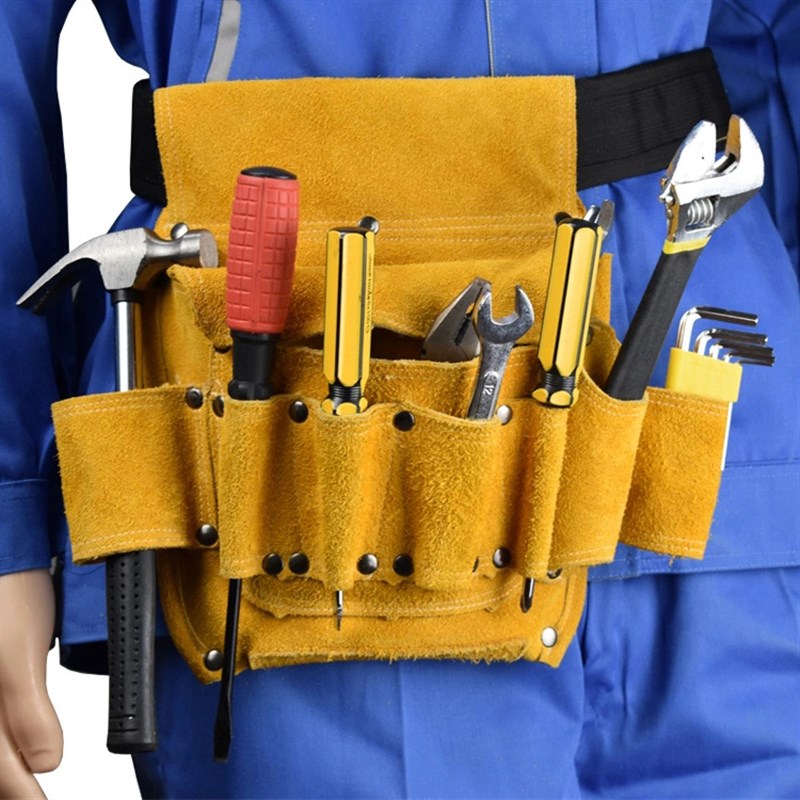 牛皮电工包加厚耐磨五金工具袋维修壁纸木工可携式腰包高空作业腰
