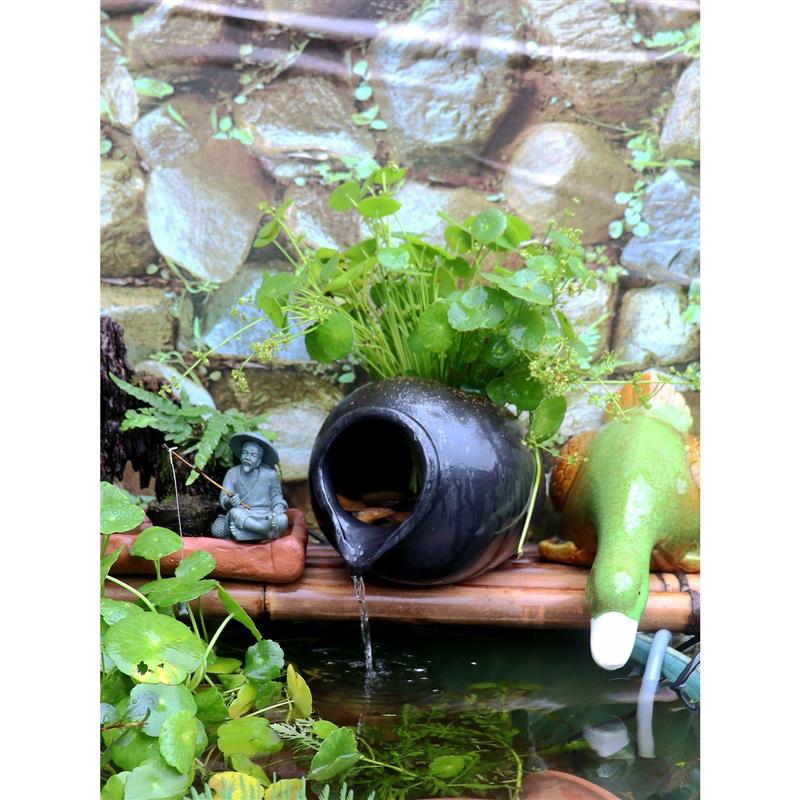 陶罐流水特大号假山鱼缸流水摆件过滤增氧古法养鱼庭院流水造景