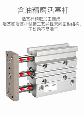 行程可调带导杆三轴三杆气缸TCMJ/MGPMJ12/16/20/25/32-40-50-75