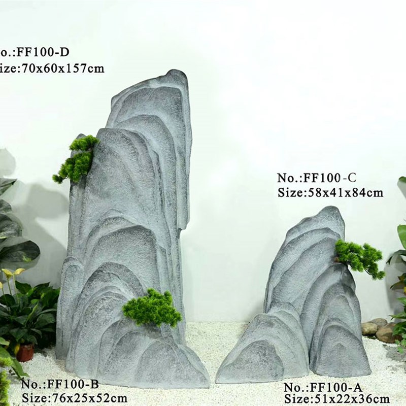 新中式仿真景观石大型假山庭院枯山水造景店铺橱窗茶室装饰品摆件