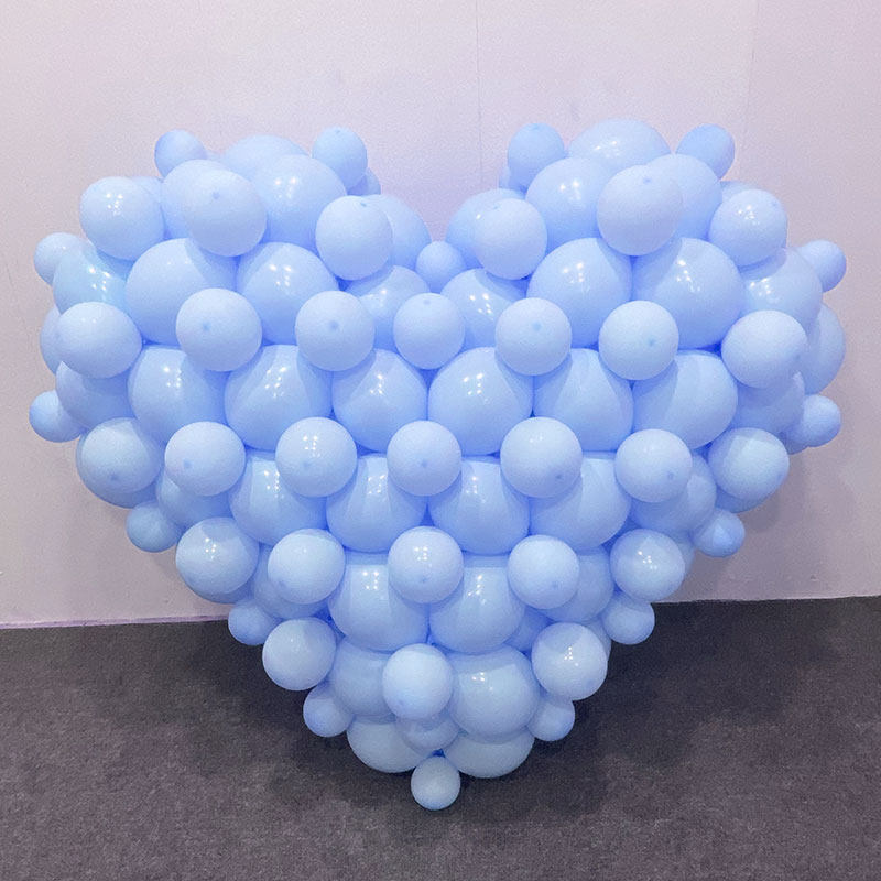 马卡龙心形3D立体爱心气球国庆中秋节装饰生日派对惊喜布置尾巴球