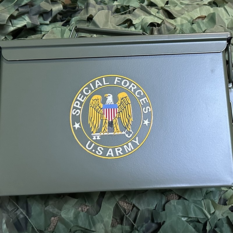 美款退役装备实操箱收纳箱工具箱军迷收藏机箱空投箱铁皮箱可坐人