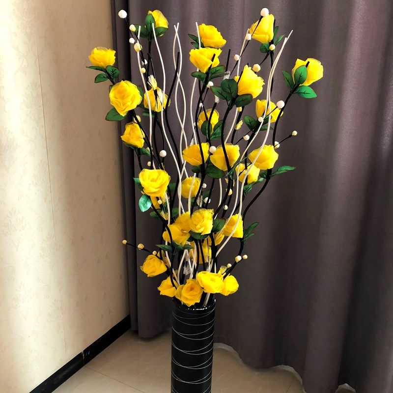 高端叶脉仿真花落地干花花瓶假花装饰花客厅室内摆放混合插花艺