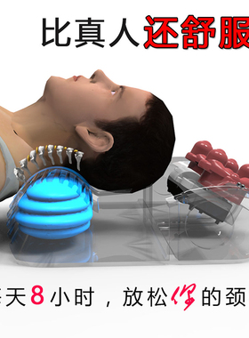 牵引按摩枕头电动多功能加热颈椎按摩器肩颈枕家用颈部按摩仪器材