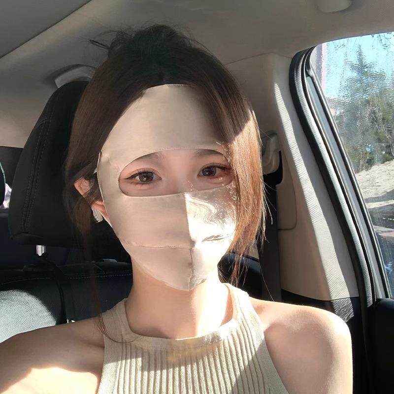 桑蚕丝防晒面罩女 夏季全脸防紫外线口罩 高颜值韩版脸基尼情侣款