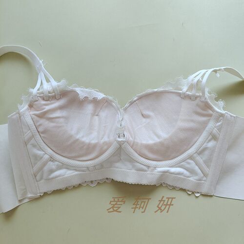 芭蕾玛中厚B杯无钢圈小胸聚拢文胸蕾丝少女胸罩收副乳上托内衣女