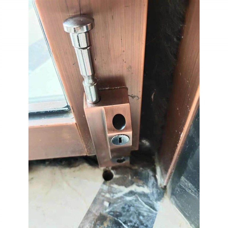 旋转门地插锁地门锁插销有框玻璃明装木门铝合金门地锁弹簧落地插