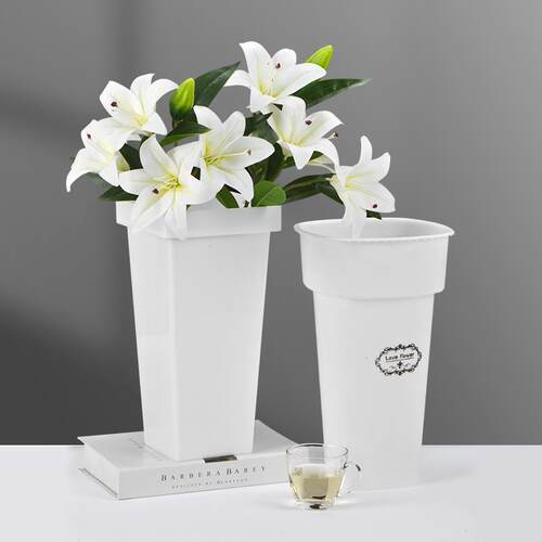 醒花桶塑料鲜花桶花店专用深水方形花桶50cm花店养花醒花桶家用
