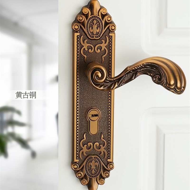 欧式经典精品锌合金板手锁房门锁门锁木门通用型16孔高档内门5202