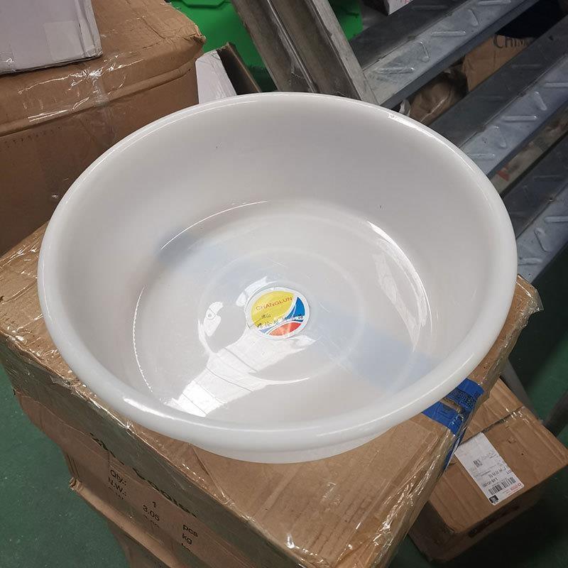 加厚牛筋塑料盆食品级白色大号脸盆家用小圆盆洗脚盆水盆熟胶盆子