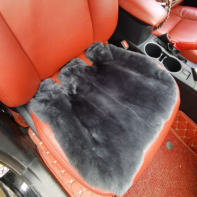 獭兔毛汽车坐垫冬季短毛绒兔毛垫子加厚车垫单片无靠背真皮车座垫