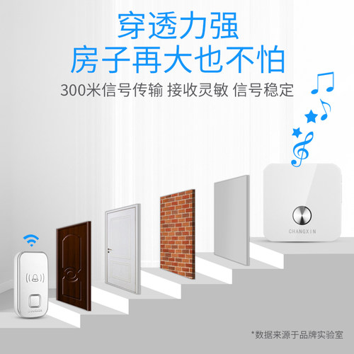 门铃无线家用门玲不用电电池病人老人呼叫器一拖二遥控电子智能