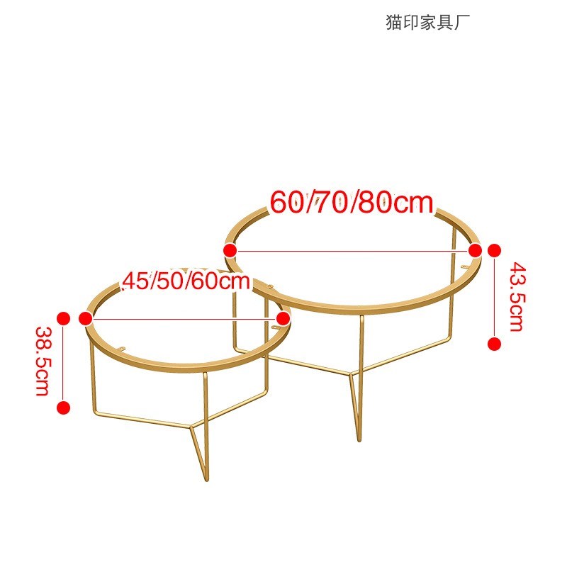 茶几支架底座圆形岩板桌台脚铁艺五金椭圆腿方形边几角几桌脚架子图片