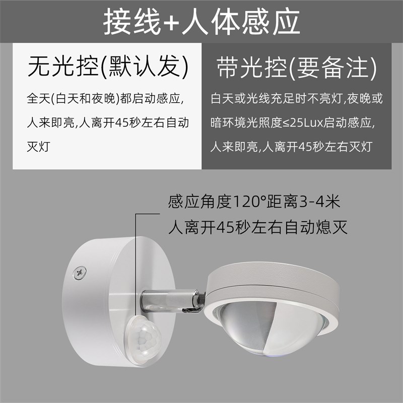 入户门楼梯楼道人体感应灯人来即亮人走即灭玄关走廊感应射灯壁灯