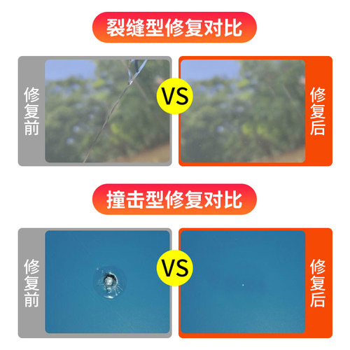 汽车玻璃修复液飞石小坑前挡风玻璃裂纹裂缝修补还原剂划痕无痕胶