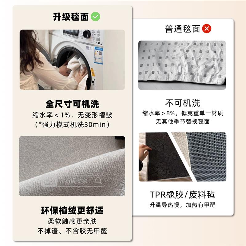 升级可机洗石墨烯电热地毯家用客厅加热地毯地热垫发热地暖垫