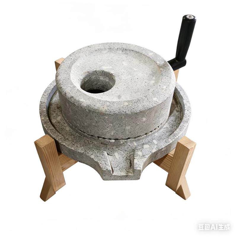 家用手摇小石磨艾绒机器传统石磨机手工石磨制艾机传统石磨古法艾