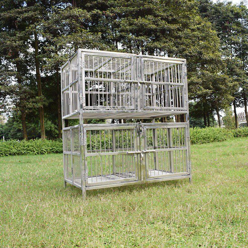 不锈钢折叠猫笼三层宠物店狗笼子寄养笼带隔断双层繁育猫舍子母笼