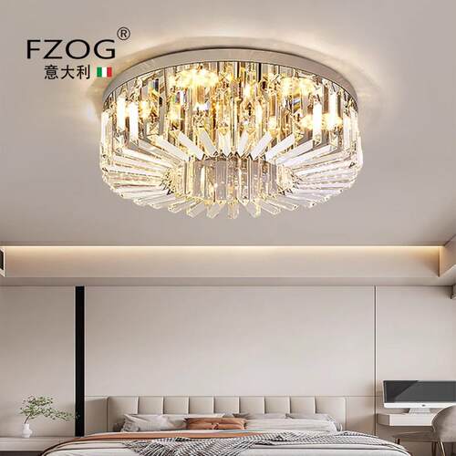 FZOG意大利轻奢水晶客厅吸顶灯现代简约圆形灯2026年新款卧室灯