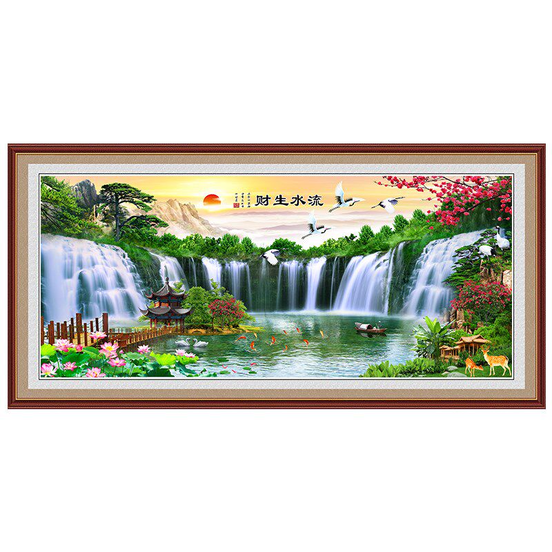十字绣2021新款钻石绣客厅山水画风景5D贴钻石画满钻圆钻简约现代