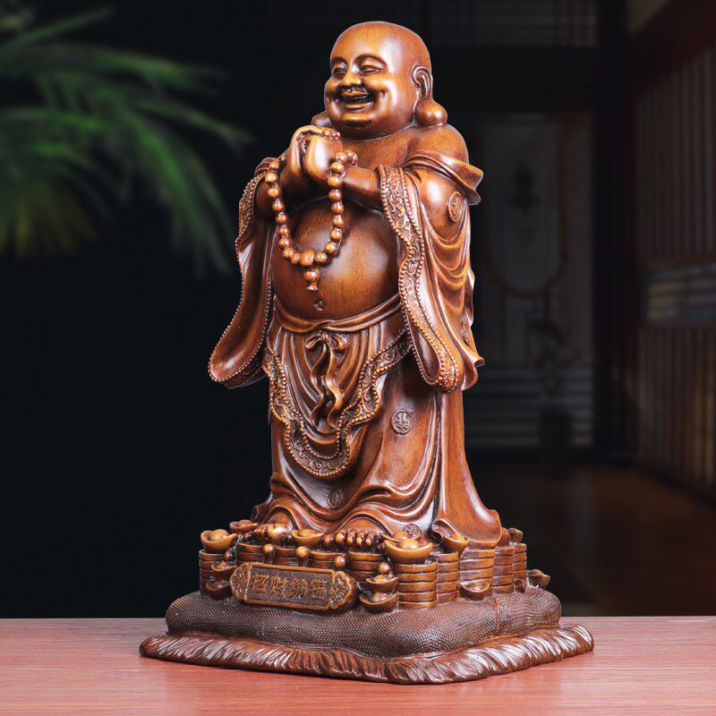 招财纳福弥勒佛佛像摆件福到财到店铺公司乔迁开业送礼办公室摆设