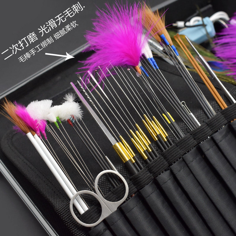 专业采耳工具套装掏耳朵工具组合洁耳器技师专用带灯鹅毛棒挖耳勺