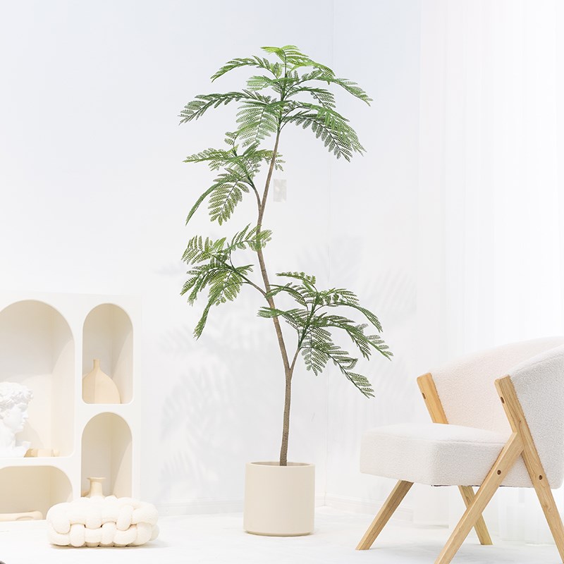 仿真绿植蓝花楹高端轻奢室内客厅装饰盆景落地仿生假植物盆栽摆件