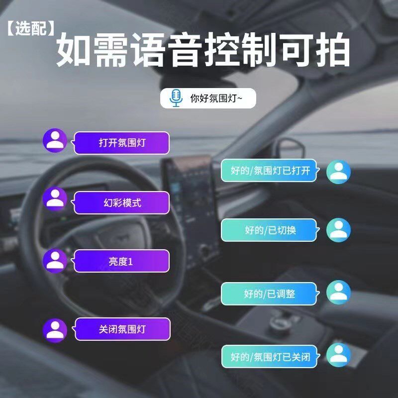 汽车内饰氛围灯车内改装幻彩隐藏led亚克力动态流光隐形黑气氛灯