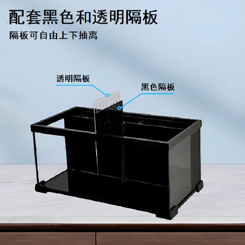中国斗鱼背过滤超白玻璃缸包边缸盖多格隔离客厅小型生态斗鱼排缸