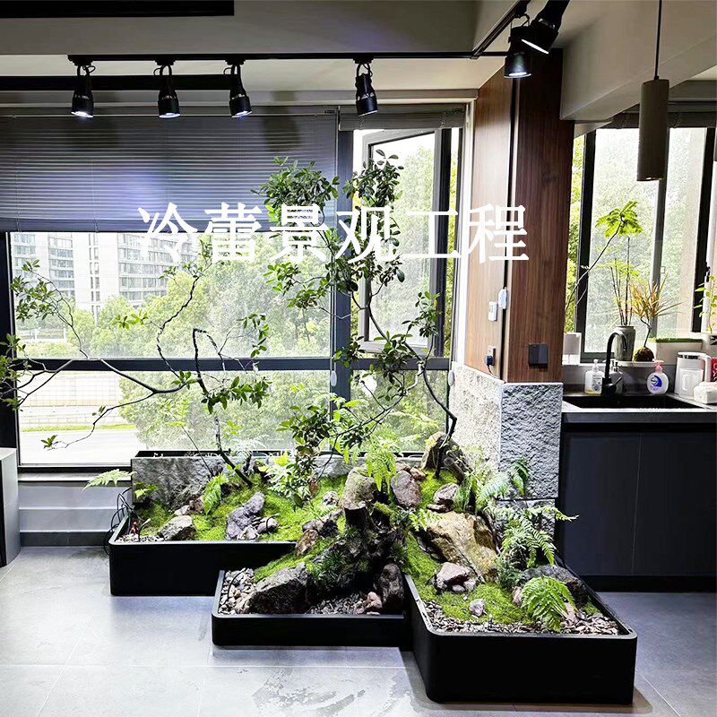 定制户外造景成品金属花池售楼部不锈钢铁艺花箱阳台花坛长条花槽