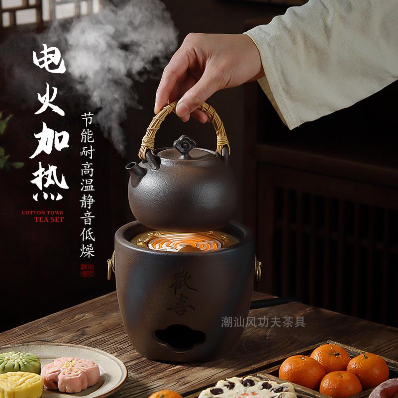 复古手工柴烧碳火炉木炭一人小红泥炭炉明火陶壶煮茶壶陶瓷烧水壶