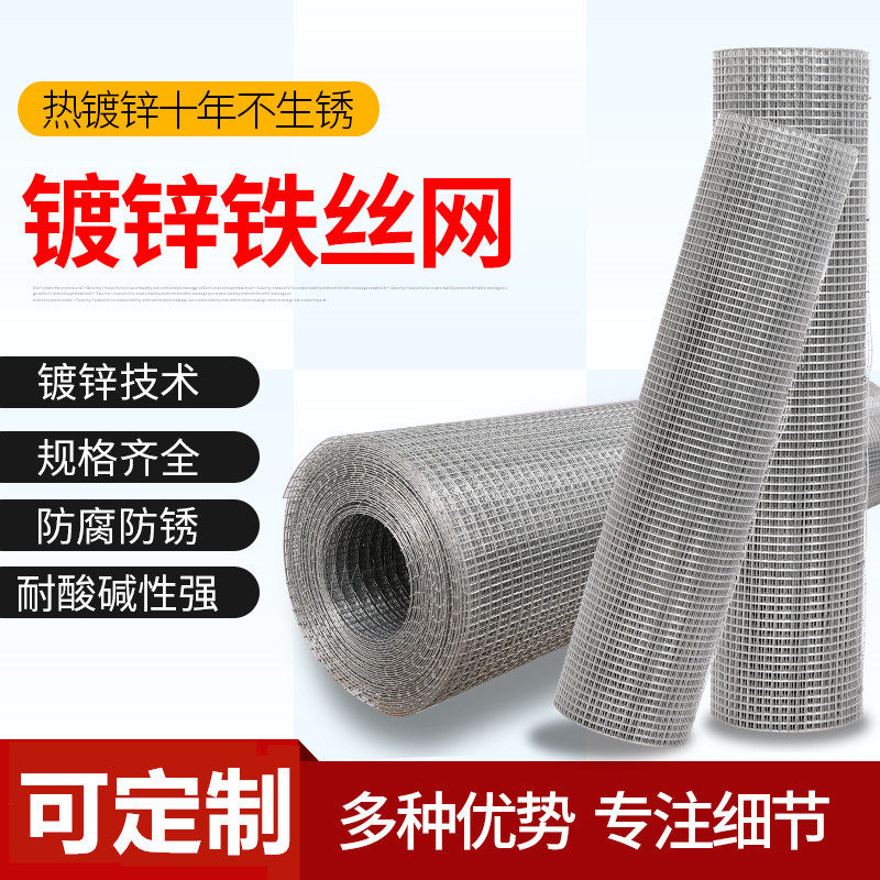 镀锌铁丝网养殖围栏网钢丝护栏网小孔防鼠网鸡鸭围栏网铁丝镀锌网