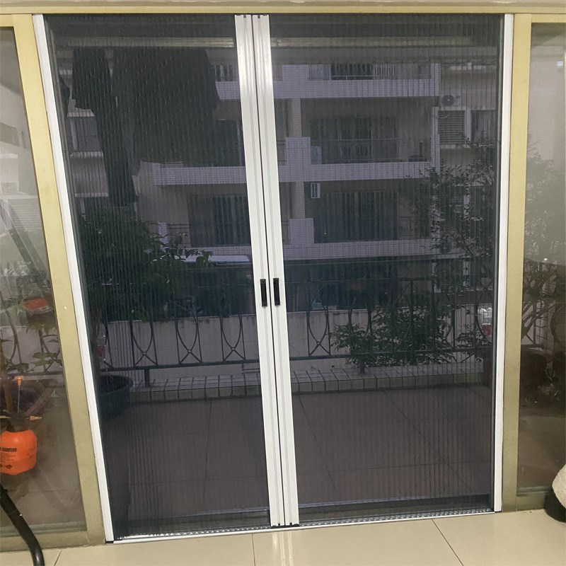 大门双开折叠纱门防蚊门推拉纱窗门帘纱窗网铝合金平移隐形纱门