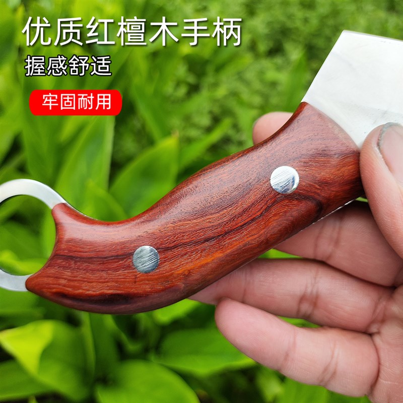 园艺金弹子芽接刀进口D2模具钢红檀嫁接刀硬度63果树园林嫁接工具