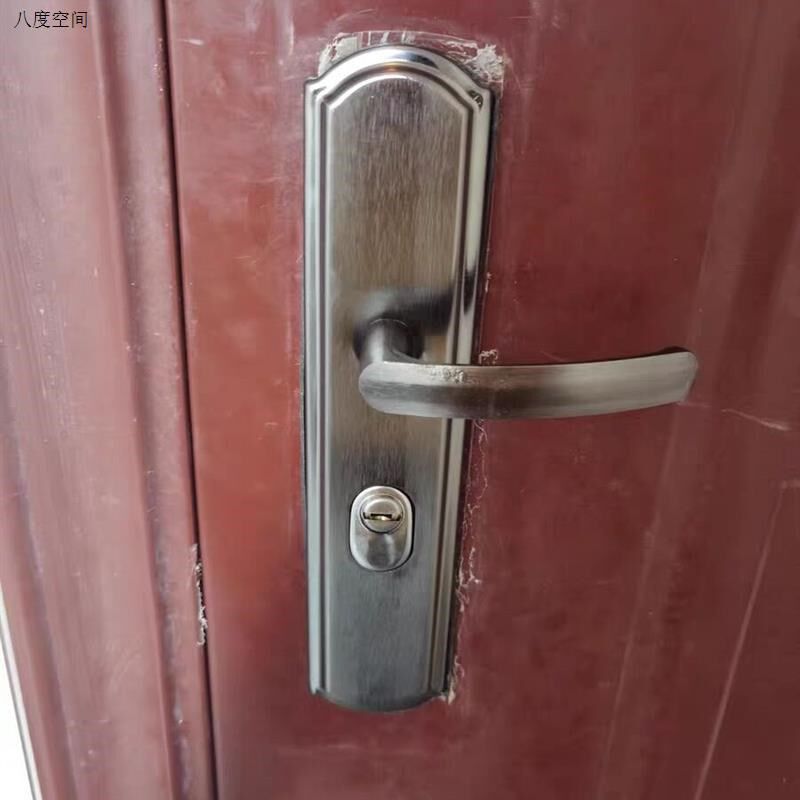 老式机械锁房门锁铁门上提木门套装不锈钢室内入户门反锁防盗门.