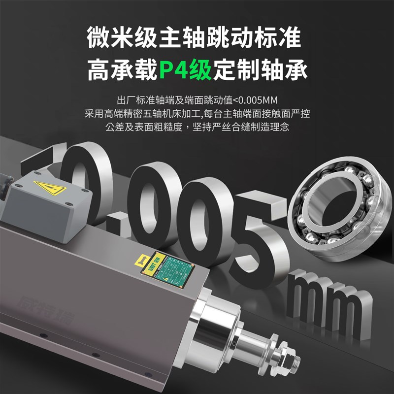 高速电机碗型砂轮打磨抛光金属刀具玻璃防水三相异步调速电主轴