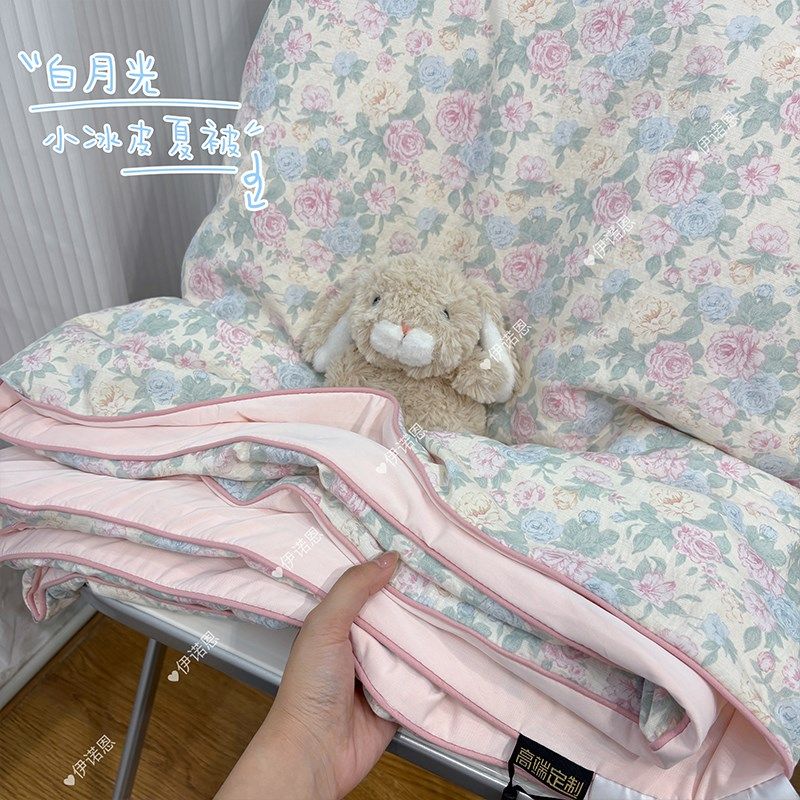 【超凉爽冰皮夏被】A类凉感冰皮皱皱纱夏被单双人被芯空调被机洗