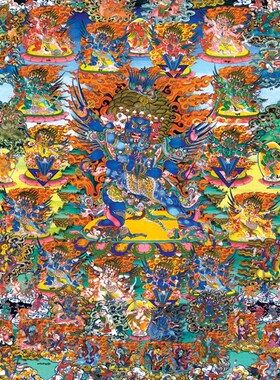 普巴金刚唐卡画像西藏仿手绘唐卡挂画家用供奉藏族尼泊尔装饰壁画