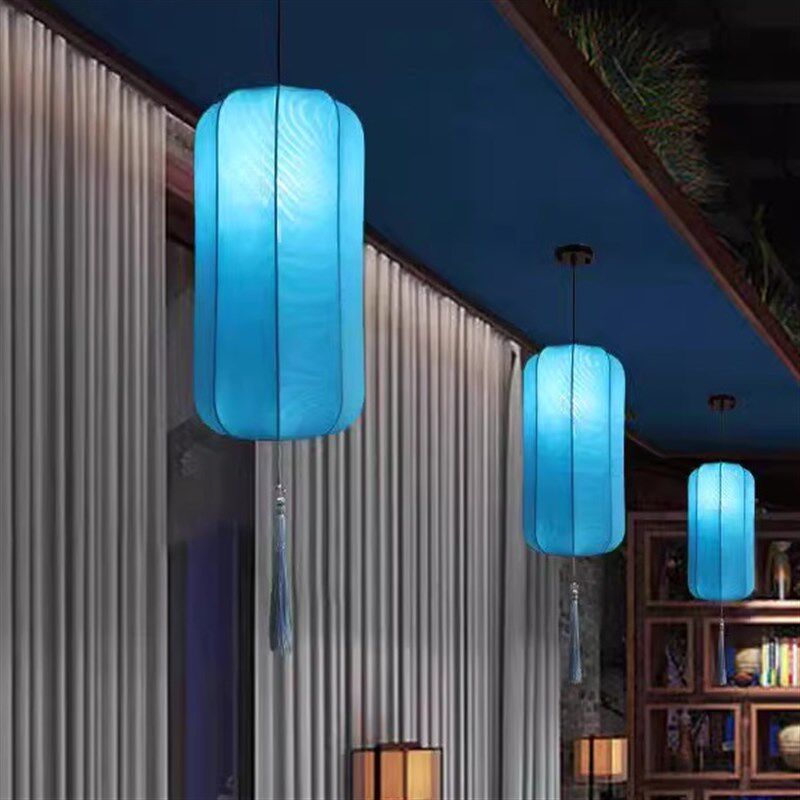 灯笼吊灯新中式布艺餐饮火锅店玄关吧台中国风灯具定制过道小吊灯