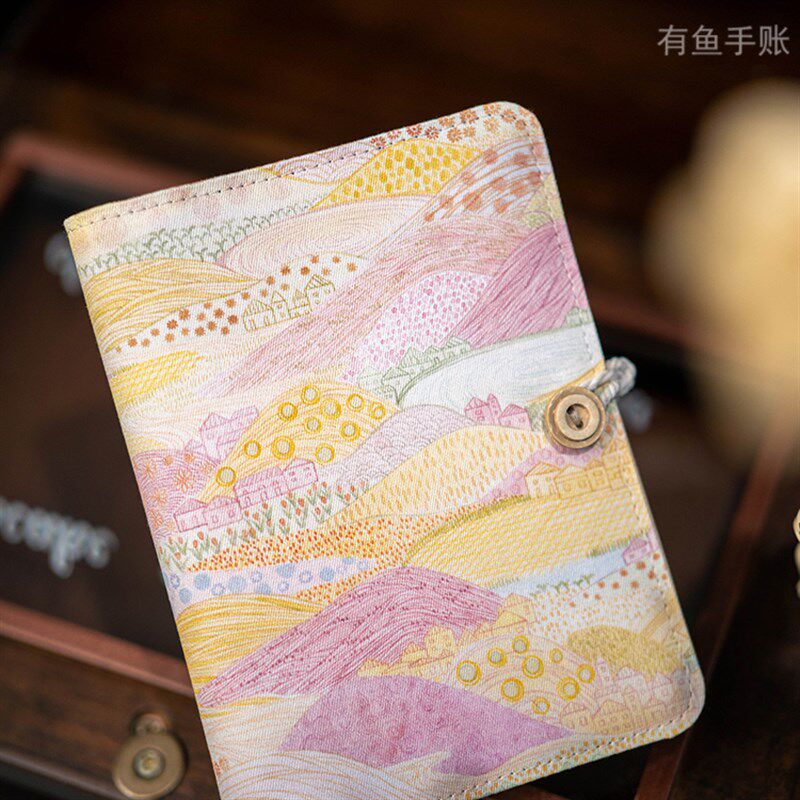 粉色布艺面A5A6活页本文艺手账本子随身记事少女心小清新插画手工