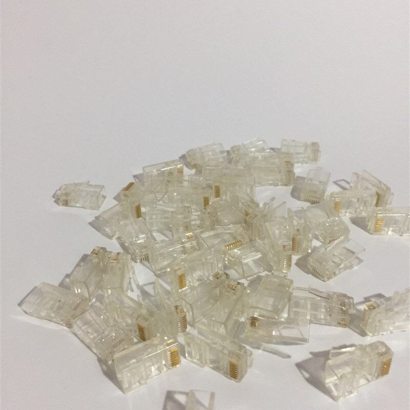 优质超五类水晶头RJ45网线接头 8P8C八芯三叉纯铜片水晶头1000个
