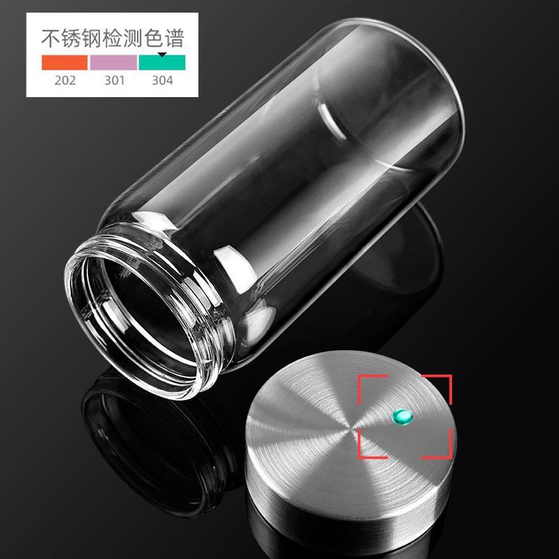 德系带刻度玻璃杯水杯家用外带早餐豆浆杯带盖水瓶密封儿童牛奶杯