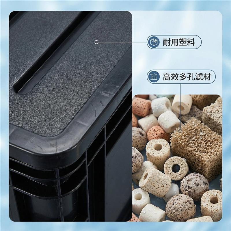 鱼缸不打孔虹吸底滤周转箱海缸过滤设备包含水泵滤棉和滤材一整套