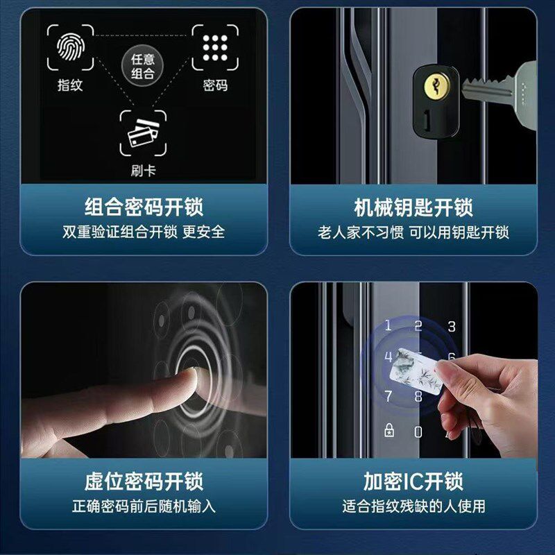 3D人脸识别电子锁家用防盗门指纹锁远程控制密码锁视频对讲智能锁