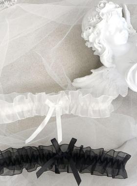 蕾丝蝴蝶结腿环洛丽塔性感二次元蕾丝花边袜子jk小腿袜手撕纯欲风