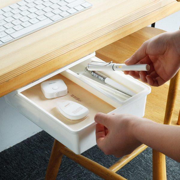 中号分格课桌下抽屉式笔盒公桌底隐藏收纳小抽屉学生文具盒,收纳整理,首饰盒,淘宝优惠券,粉丝福利购,淘宝优惠卷