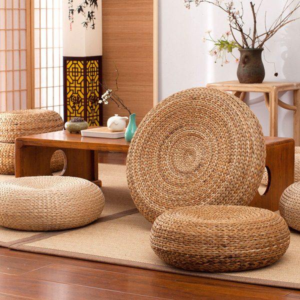草编蒲团榻榻米坐垫地上日式加厚藤编家用圆形打坐垫禅修垫草垫云,居家布艺,蒲团,淘宝优惠券,粉丝福利购,淘宝优惠卷