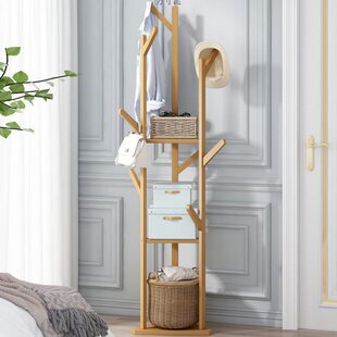 简易衣帽架立式卧室落地置物架多功能家用房间挂包架收纳架挂衣架