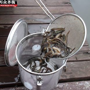 万众齐筏不锈钢活饵筏钓打窝器虾笼泥鳅水下定层可吊糠饼窝打底窝